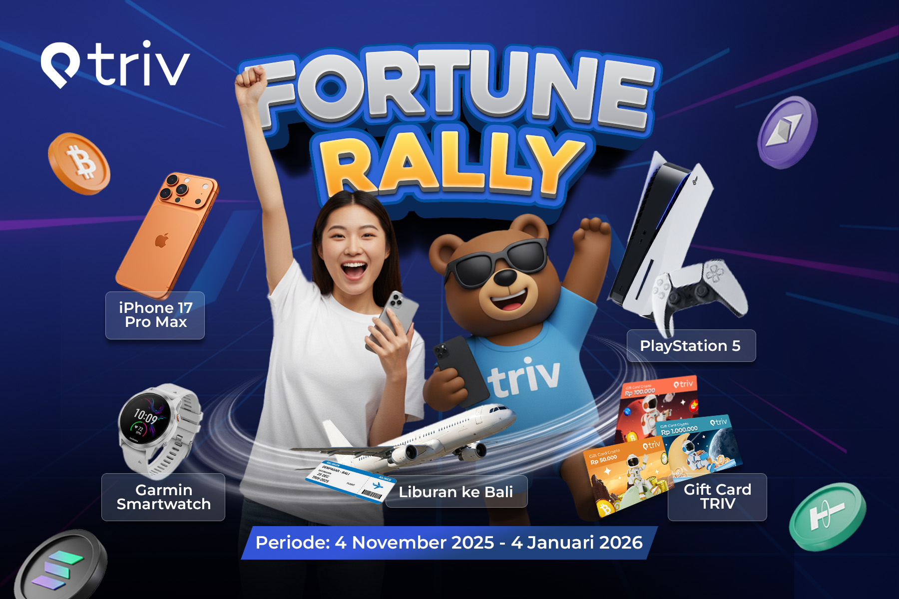TRIV Exchange Gelar Event “Fortune Rally” Berhadiah iPhone 17 Pro Max hingga Liburan ke Bali