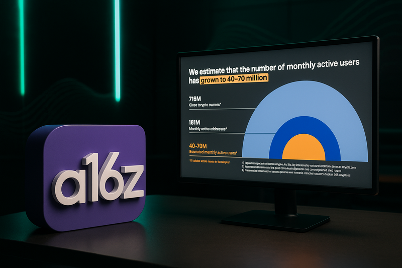 a16z Crypto Catat Hanya 40–70 Juta dari 716 Juta User Kripto yang Aktif