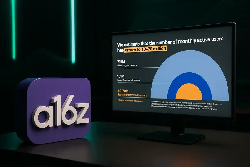 a16z Crypto Catat Hanya 40–70 Juta dari 716 Juta User Kripto yang Aktif