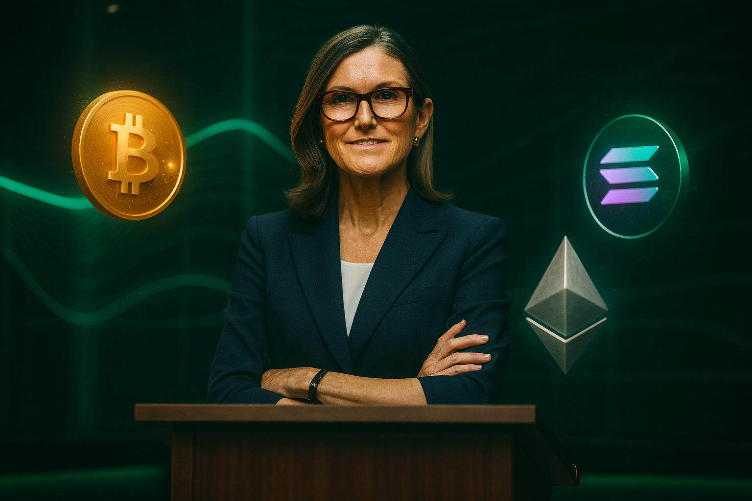 Cathie Wood: Bitcoin, Ethereum, dan Solana Adalah 3 Pilar Utama Kripto