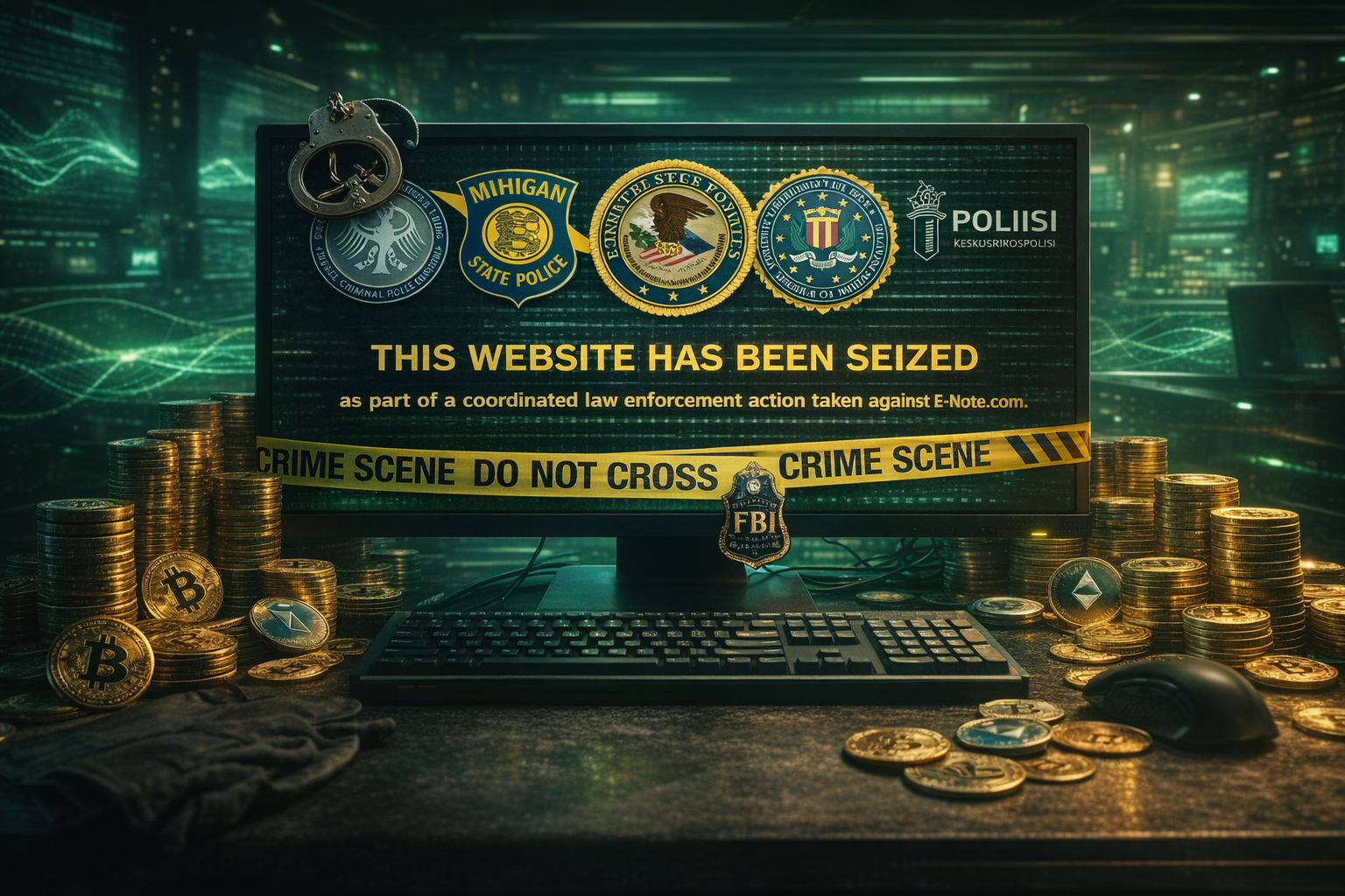 FBI Bekukan E-Note, Bursa Kripto Terafiliasi Sindikat Pencucian Uang Global