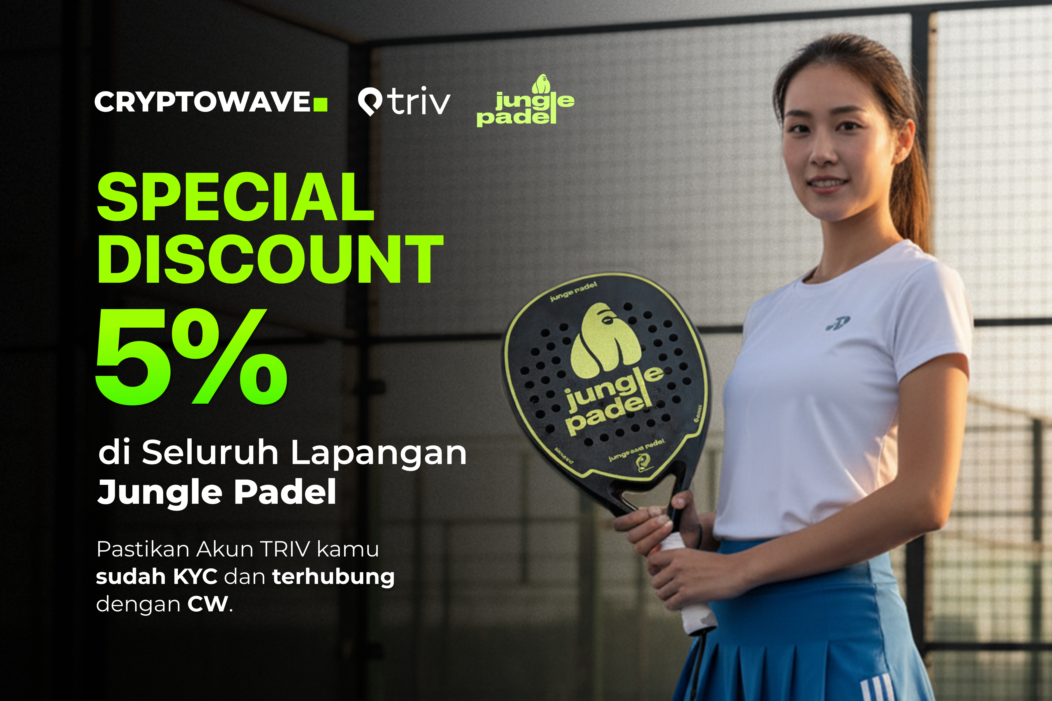 Jungle Padel Beri Diskon 5% Untuk Pengguna Triv dan CryptoWave