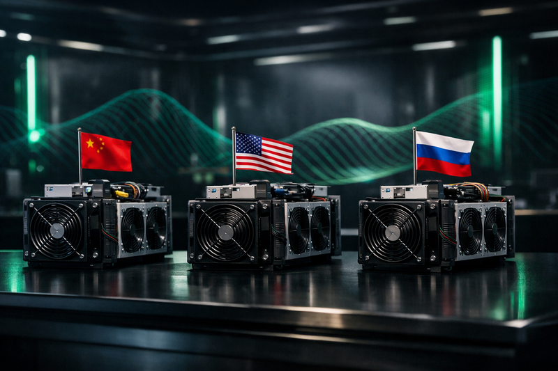 AS, China, dan Rusia Kuasai 68% Hashrate Bitcoin Global