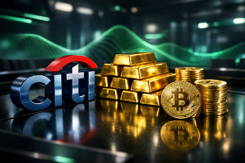 Studi Citi Group Sebut Kombinasi Portfolio Bitcoin dan Emas Tingkatkan Return Tanpa Tambah Risiko
