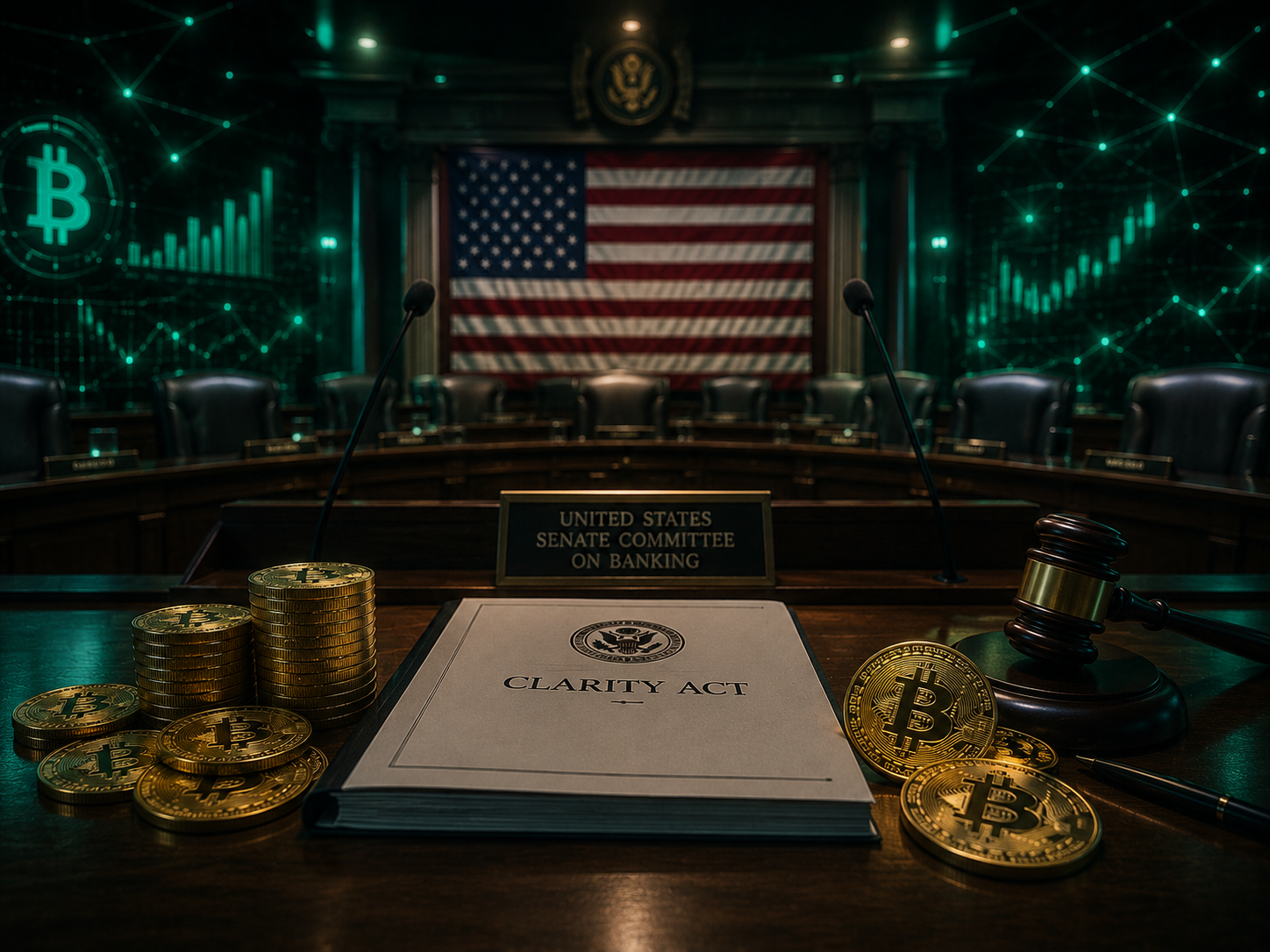 Komite Perbankan Senat AS Loloskan Clarity Act, Bitcoin Naik ke $82.000