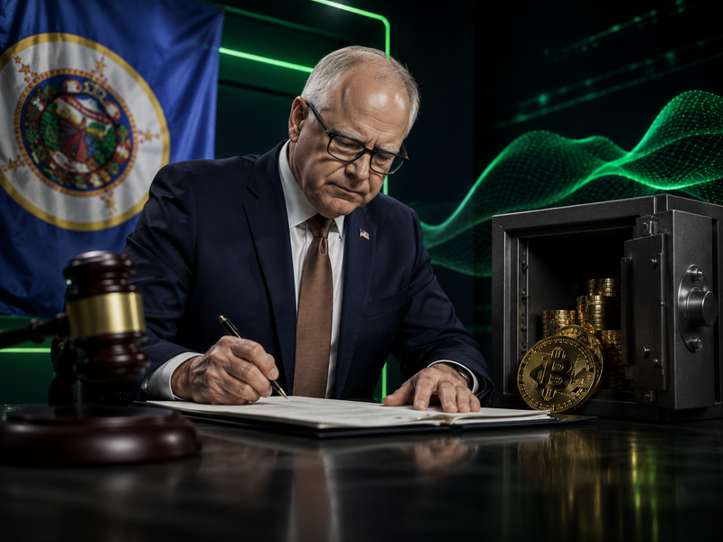 Gubernur Minnesota Sahkan UU Kustodian Aset Kripto, Bank Diizinkan Simpan Bitcoin