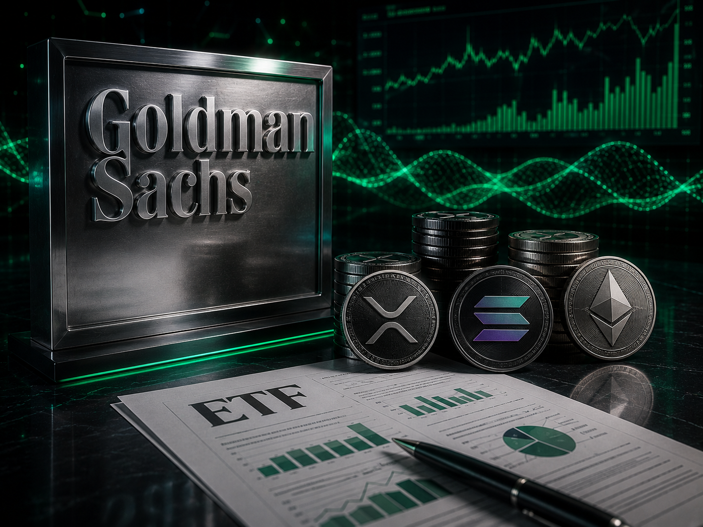 Goldman Sachs Buang Seluruh ETF Solana dan XRP, Pangkas Eksposur Ethereum