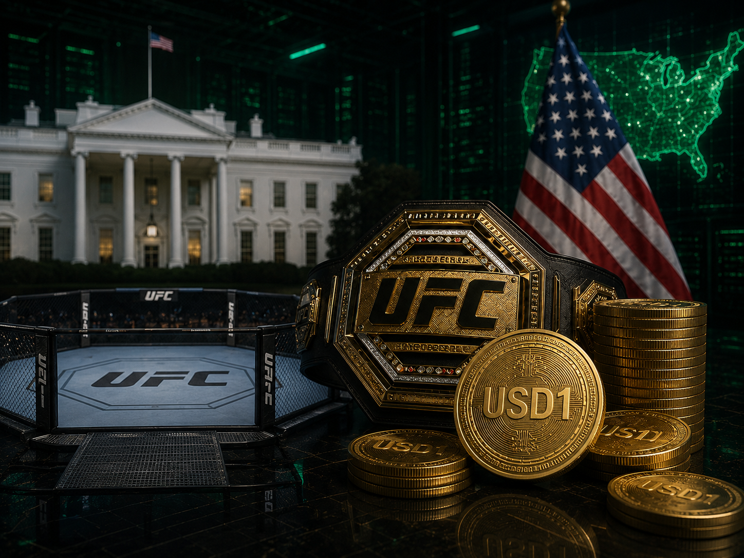 Gelar UFC di Gedung Putih, Trump Bayar Bonus Atlet Gunakan Stablecoin USD1
