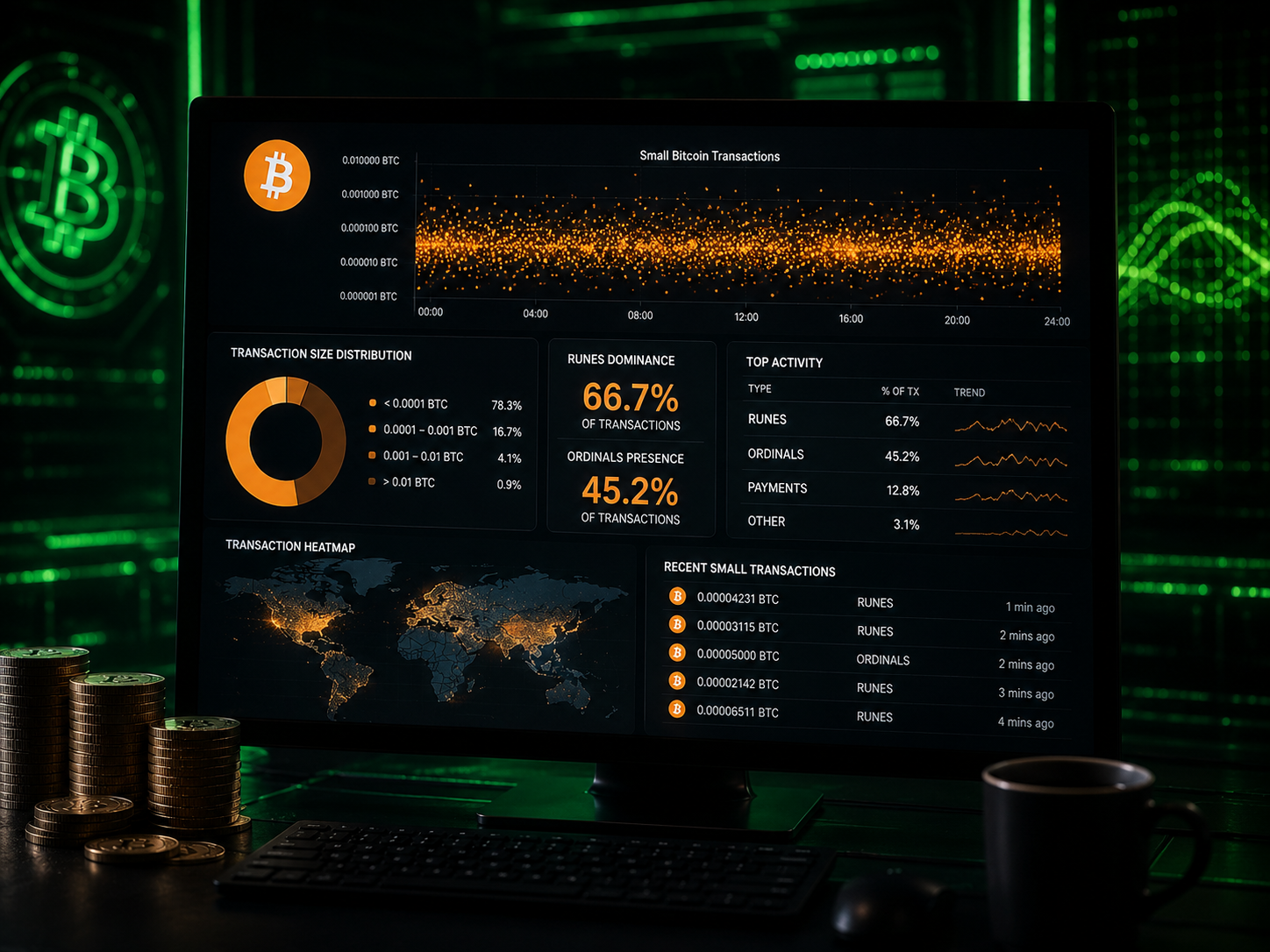 Dipicu Runes dan Ordinals, Transaksi Skala Kecil Kuasai 80% Jaringan Bitcoin
