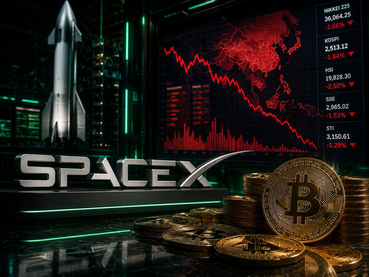 Guncangan Saham SpaceX Diduga Picu Tekanan di Saham Asia Hingga Bitcoin
